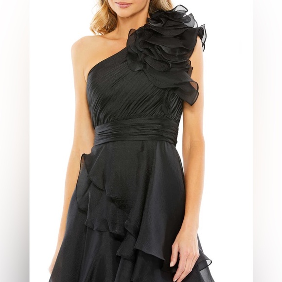 Mac Duggal One Shoulder Ruffle Hi Lo Gown A49527 - Picture 13 of 13